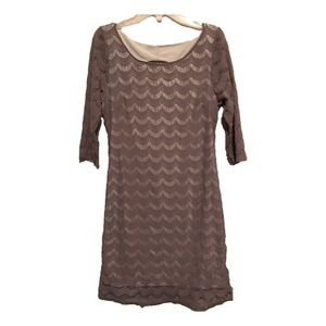 Free People Mauve Lace Shimmer Dress